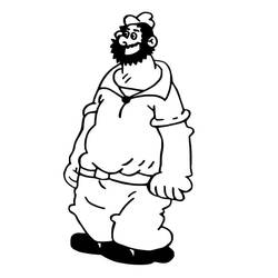 Dibujo para colorear: Popeye (Personajes de Dibujos Animados) #205936 - Dibujos para Colorear e Imprimir Gratis