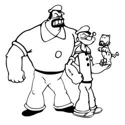 Dibujo para colorear: Popeye (Personajes de Dibujos Animados) #205938 - Dibujos para Colorear e Imprimir Gratis