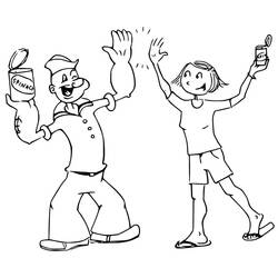 Dibujo para colorear: Popeye (Personajes de Dibujos Animados) #205941 - Dibujos para Colorear e Imprimir Gratis