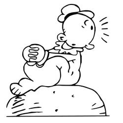 Dibujo para colorear: Popeye (Personajes de Dibujos Animados) #205942 - Dibujos para Colorear e Imprimir Gratis