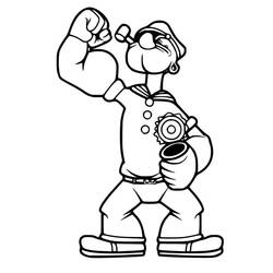 Dibujo para colorear: Popeye (Personajes de Dibujos Animados) #205944 - Dibujos para Colorear e Imprimir Gratis