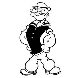 Dibujo para colorear: Popeye (Personajes de Dibujos Animados) #205946 - Dibujos para Colorear e Imprimir Gratis