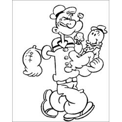 Dibujo para colorear: Popeye (Personajes de Dibujos Animados) #84711 - Dibujos para Colorear e Imprimir Gratis