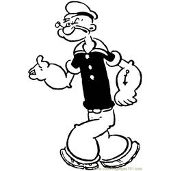 Dibujo para colorear: Popeye (Personajes de Dibujos Animados) #84732 - Dibujos para Colorear e Imprimir Gratis