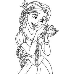 Dibujo para colorear: Rapunzel (Personajes de Dibujos Animados) #170049 - Dibujos para Colorear e Imprimir Gratis