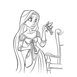 Dibujo para colorear: Rapunzel (Personajes de Dibujos Animados) #170071 - Dibujos para Colorear e Imprimir Gratis