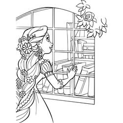Dibujo para colorear: Rapunzel (Personajes de Dibujos Animados) #170081 - Dibujos para Colorear e Imprimir Gratis