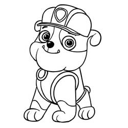 Dibujo para colorear: Rubble PAW Patrol (Personajes de Dibujos Animados) #181640 - Dibujos para Colorear e Imprimir Gratis