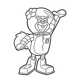 Dibujo para colorear: Sandy Cheeks (Personajes de Dibujos Animados) #220598 - Dibujos para Colorear e Imprimir Gratis