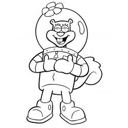 Dibujo para colorear: Sandy Cheeks (Personajes de Dibujos Animados) #220603 - Dibujos para Colorear e Imprimir Gratis