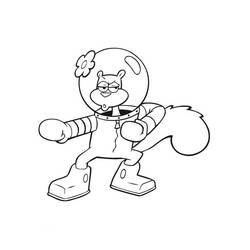 Dibujo para colorear: Sandy Cheeks (Personajes de Dibujos Animados) #220608 - Dibujos para Colorear e Imprimir Gratis