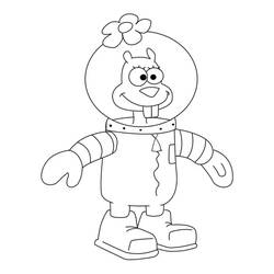 Dibujo para colorear: Sandy Cheeks (Personajes de Dibujos Animados) #220610 - Dibujos para Colorear e Imprimir Gratis