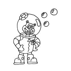 Dibujo para colorear: Sandy Cheeks (Personajes de Dibujos Animados) #220611 - Dibujos para Colorear e Imprimir Gratis