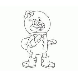 Dibujo para colorear: Sandy Cheeks (Personajes de Dibujos Animados) #220615 - Dibujos para Colorear e Imprimir Gratis