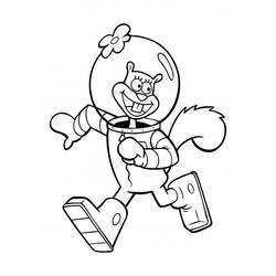 Dibujo para colorear: Sandy Cheeks (Personajes de Dibujos Animados) #220616 - Dibujos para Colorear e Imprimir Gratis
