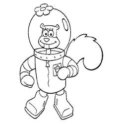 Dibujo para colorear: Sandy Cheeks (Personajes de Dibujos Animados) #220617 - Dibujos para Colorear e Imprimir Gratis