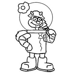 Dibujo para colorear: Sandy Cheeks (Personajes de Dibujos Animados) #220619 - Dibujos para Colorear e Imprimir Gratis