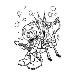 Dibujo para colorear: Sandy Cheeks (Personajes de Dibujos Animados) #220620 - Dibujos para Colorear e Imprimir Gratis