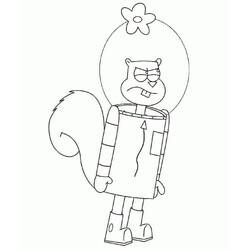 Dibujo para colorear: Sandy Cheeks (Personajes de Dibujos Animados) #220621 - Dibujos para Colorear e Imprimir Gratis