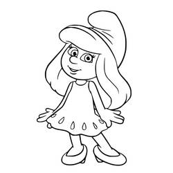 Dibujos para colorear: Smurfette - Dibujos para Colorear e Imprimir Gratis