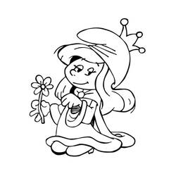 Dibujo para colorear: Smurfette (Personajes de Dibujos Animados) #178467 - Dibujos para Colorear e Imprimir Gratis