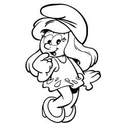 Dibujo para colorear: Smurfette (Personajes de Dibujos Animados) #178470 - Dibujos para Colorear e Imprimir Gratis