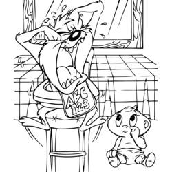 Dibujo para colorear: Taz (Personajes de Dibujos Animados) #31007 - Dibujos para Colorear e Imprimir Gratis