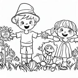 Dibujo para colorear: Espantapájaros (Personajes de Fantasía y Aventura) #187705 - Dibujos para Colorear e Imprimir Gratis
