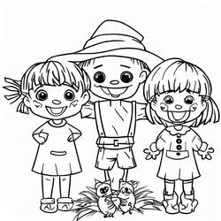 Dibujo para colorear: Espantapájaros (Personajes de Fantasía y Aventura) #187706 - Dibujos para Colorear e Imprimir Gratis