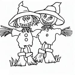 Dibujo para colorear: Espantapájaros (Personajes de Fantasía y Aventura) #187709 - Dibujos para Colorear e Imprimir Gratis