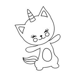 Dibujos para colorear: Gato Unicornio - Dibujos para Colorear e Imprimir Gratis