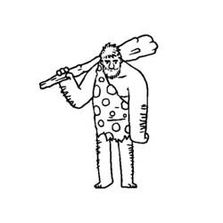 Dibujos para colorear: Hombre Prehistórico - Dibujos para Colorear e Imprimir Gratis