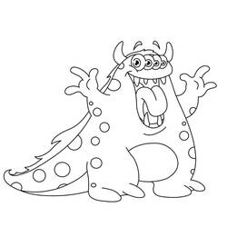 Dibujo para colorear: Monstruo (Personajes de Fantasía y Aventura) #183715 - Dibujos para Colorear e Imprimir Gratis