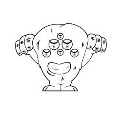 Dibujo para colorear: Monstruo (Personajes de Fantasía y Aventura) #183728 - Dibujos para Colorear e Imprimir Gratis