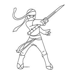 Dibujo para colorear: Ninja (Personajes de Fantasía y Aventura) #147907 - Dibujos para Colorear e Imprimir Gratis