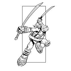 Dibujo para colorear: Ninja (Personajes de Fantasía y Aventura) #148169 - Dibujos para Colorear e Imprimir Gratis