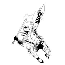 Dibujo para colorear: Ninja (Personajes de Fantasía y Aventura) #148182 - Dibujos para Colorear e Imprimir Gratis