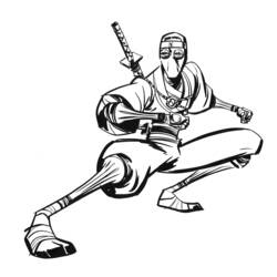 Dibujo para colorear: Ninja (Personajes de Fantasía y Aventura) #148277 - Dibujos para Colorear e Imprimir Gratis