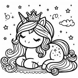 Dibujo para colorear: Princesa Unicornio (Personajes de Fantasía y Aventura) #212025 - Dibujos para Colorear e Imprimir Gratis