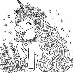 Dibujo para colorear: Princesa Unicornio (Personajes de Fantasía y Aventura) #212026 - Dibujos para Colorear e Imprimir Gratis