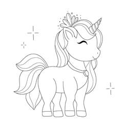 Dibujo para colorear: Princesa Unicornio (Personajes de Fantasía y Aventura) #212033 - Dibujos para Colorear e Imprimir Gratis