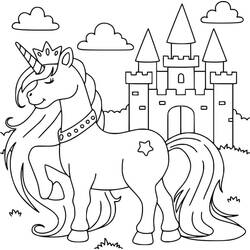 Dibujo para colorear: Princesa Unicornio (Personajes de Fantasía y Aventura) #212034 - Dibujos para Colorear e Imprimir Gratis