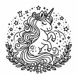 Dibujo para colorear: Princesa Unicornio (Personajes de Fantasía y Aventura) #212035 - Dibujos para Colorear e Imprimir Gratis