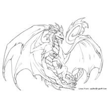 Dibujo Dragón (Personajes) #5784 para imprimir y colorear