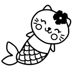 Dibujo Gato Sirena (Personajes) #212803 para imprimir y colorear