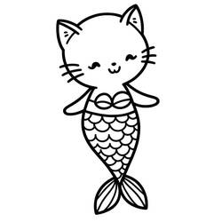 Dibujo Gato Sirena (Personajes) #212809 para imprimir y colorear