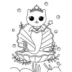 Dibujo Gato Sirena (Personajes) #212811 para imprimir y colorear