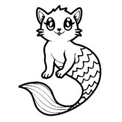 Dibujo Gato Sirena (Personajes) #212812 para imprimir y colorear