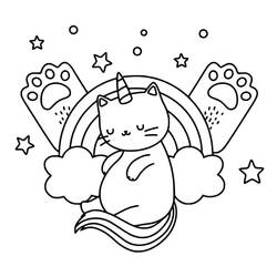 Dibujo Gato Unicornio (Personajes) #199281 para imprimir y colorear