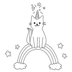 Dibujo Gato Unicornio (Personajes) #199295 para imprimir y colorear